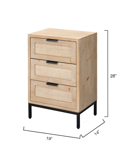 Lily Lifestyle  Reed 3 Drawer Side Table LS20REED3STW