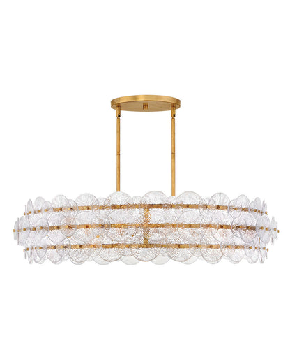 Hinkley Lighting Rene Large Drum Chandelier in Distressed Brass FR30124DA