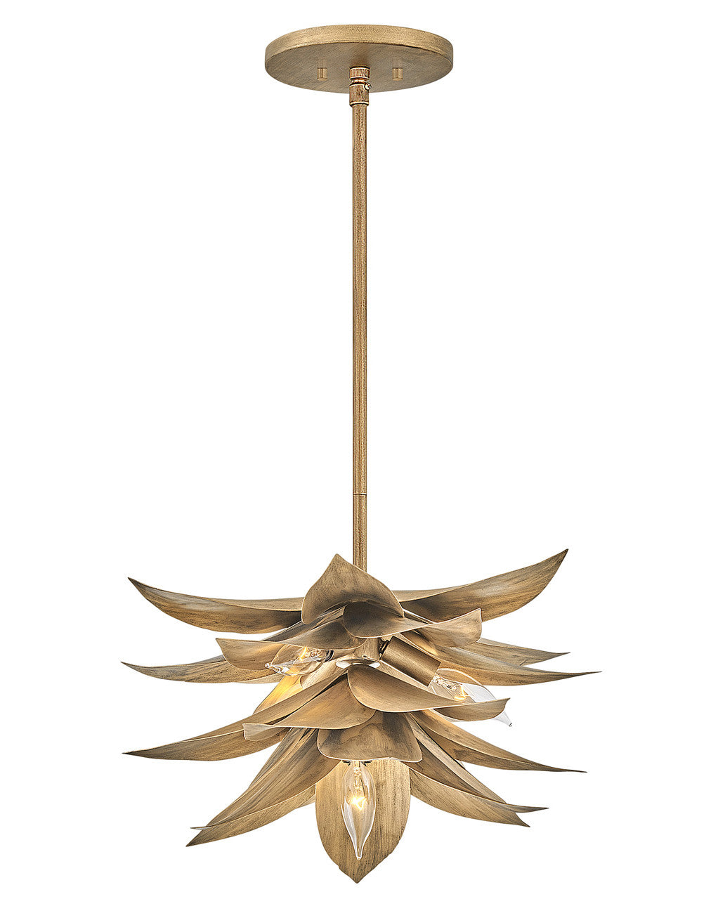 Fredrick Ramond Lighting Agave Medium Convertible Pendant Burnished Gold FR30811BNG