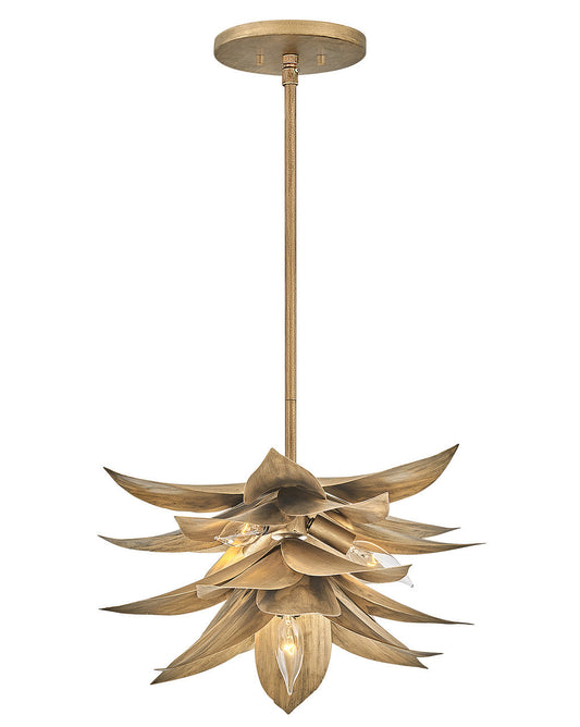 Fredrick Ramond Lighting Agave Medium Convertible Pendant Burnished Gold FR30811BNG