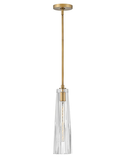 Fredrick Ramond Lighting Cosette Small Pendant Heritage Brass with Clear glass Clear Seedy Glass FR31107HBR-CL