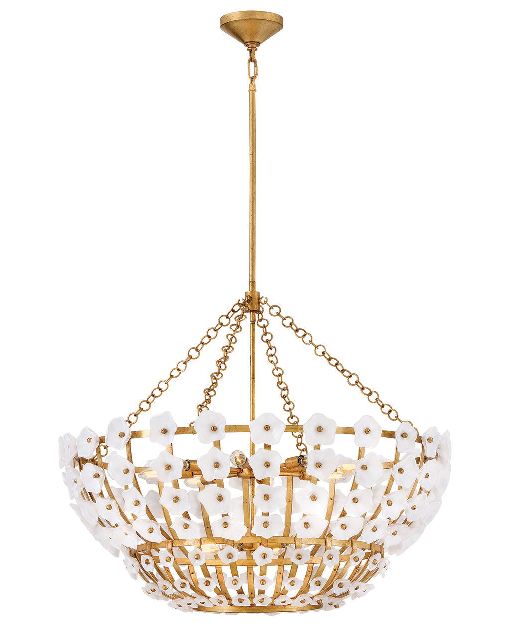 Fredrick Ramond Azalea Large Chandelier in Distressed Brass FR41636DA