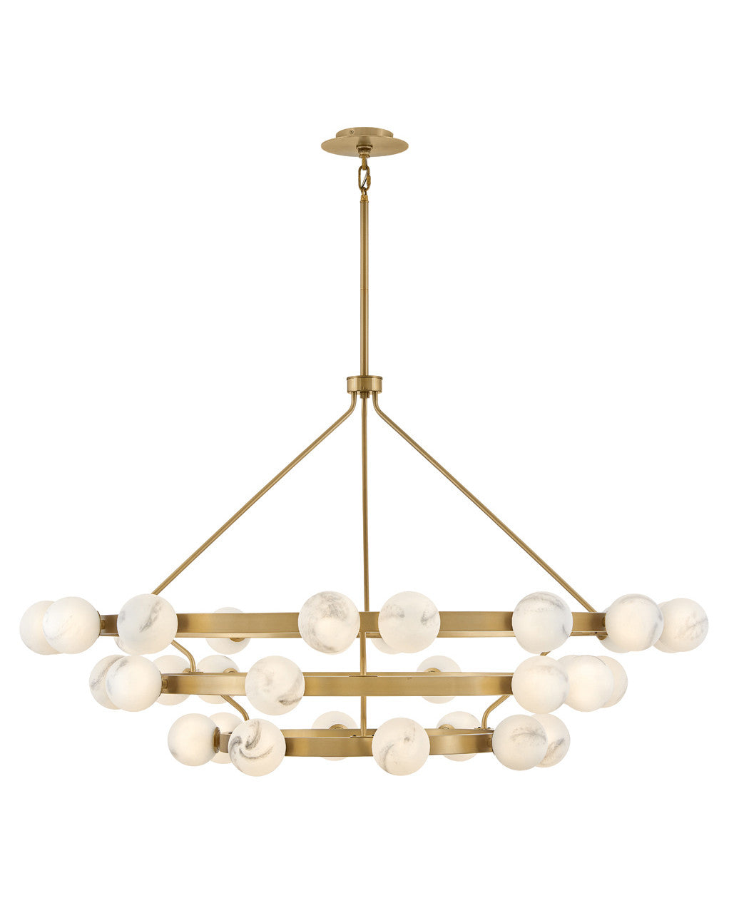 Fredrick Ramond Selene Double Extra Large Multi Tier Chandelier in Lacquered Brass FR41908