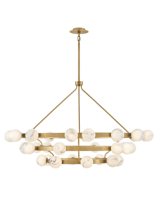 Fredrick Ramond Selene Double Extra Large Multi Tier Chandelier in Lacquered Brass FR41908