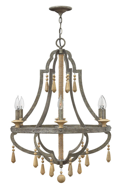 Fredrick Ramond Lighting Cordoba Small Open Frame Single Tier Distressed Iron FR42286DIR