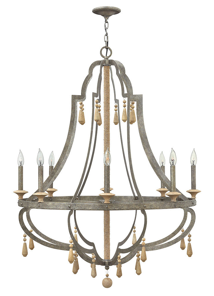 Fredrick Ramond Lighting Cordoba Large Open Frame Single Tier Distressed Iron FR42288DIR