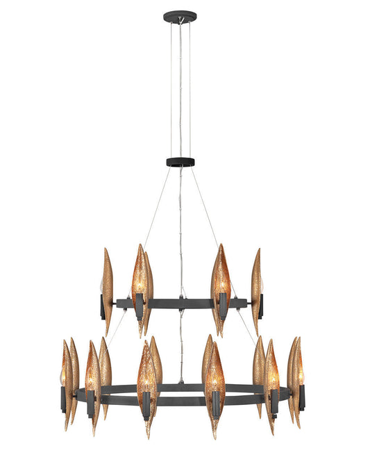 Fredrick Ramond Lighting Willow Large Multi Tier Carbon Black FR44009CBK