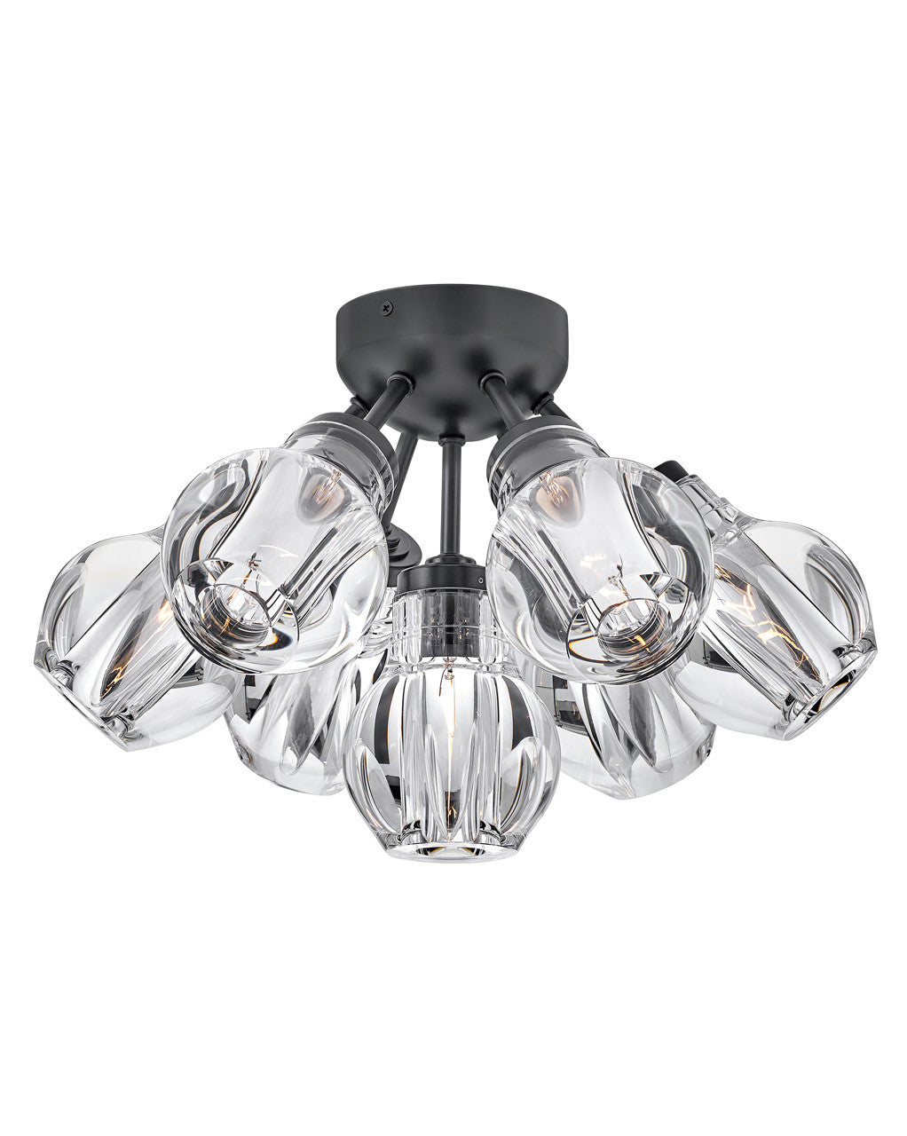 Fredrick Ramond Lighting Elise Medium Semi-Flush Mount Black FR46951BLK