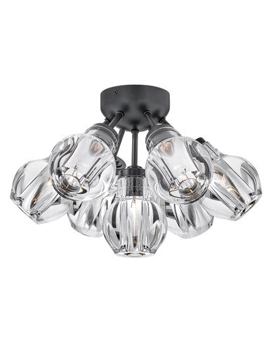 Fredrick Ramond Lighting Elise Medium Semi-Flush Mount Black FR46951BLK