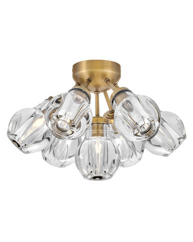 Fredrick Ramond Lighting Elise Medium Semi-Flush Mount Heritage Brass FR46951HBR