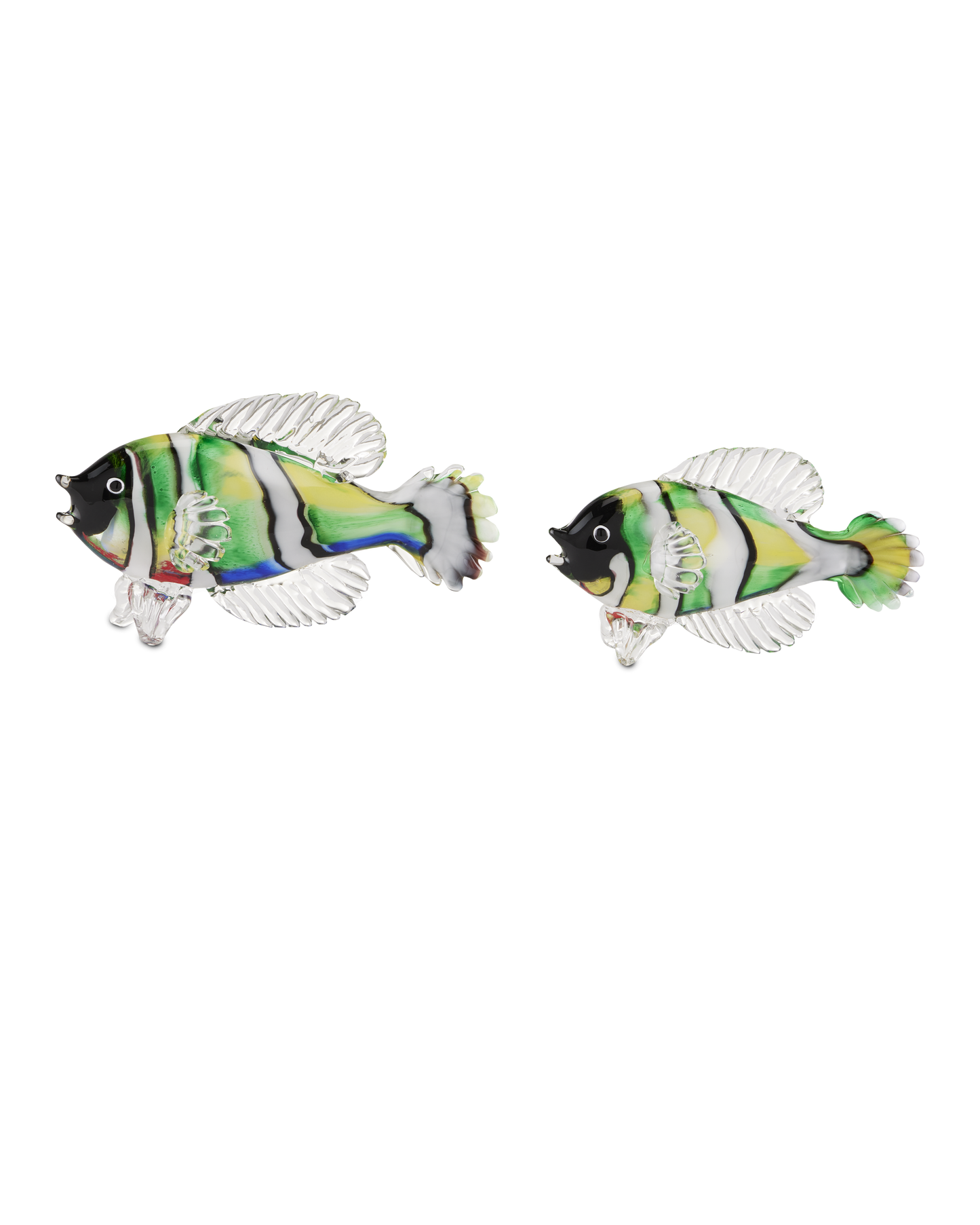 Currey & Co. Rialto Green Glass Fish Set of 2 1200-0564