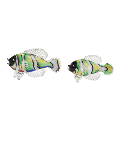 Currey & Co. Rialto Green Glass Fish Set of 2 1200-0564