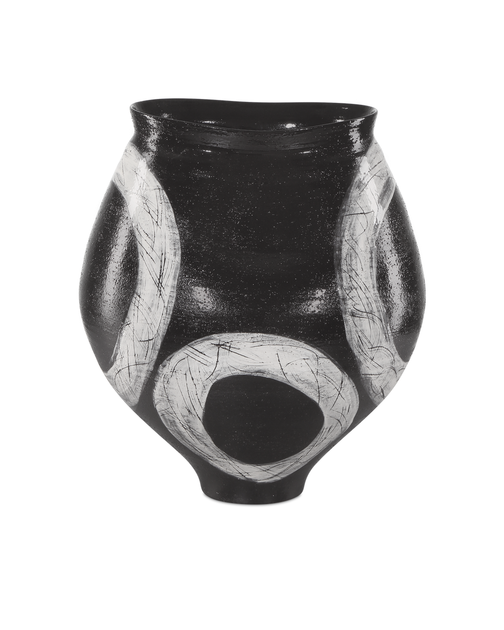 Currey & Co Satori Vase in Black/Light Gray 1200-0870