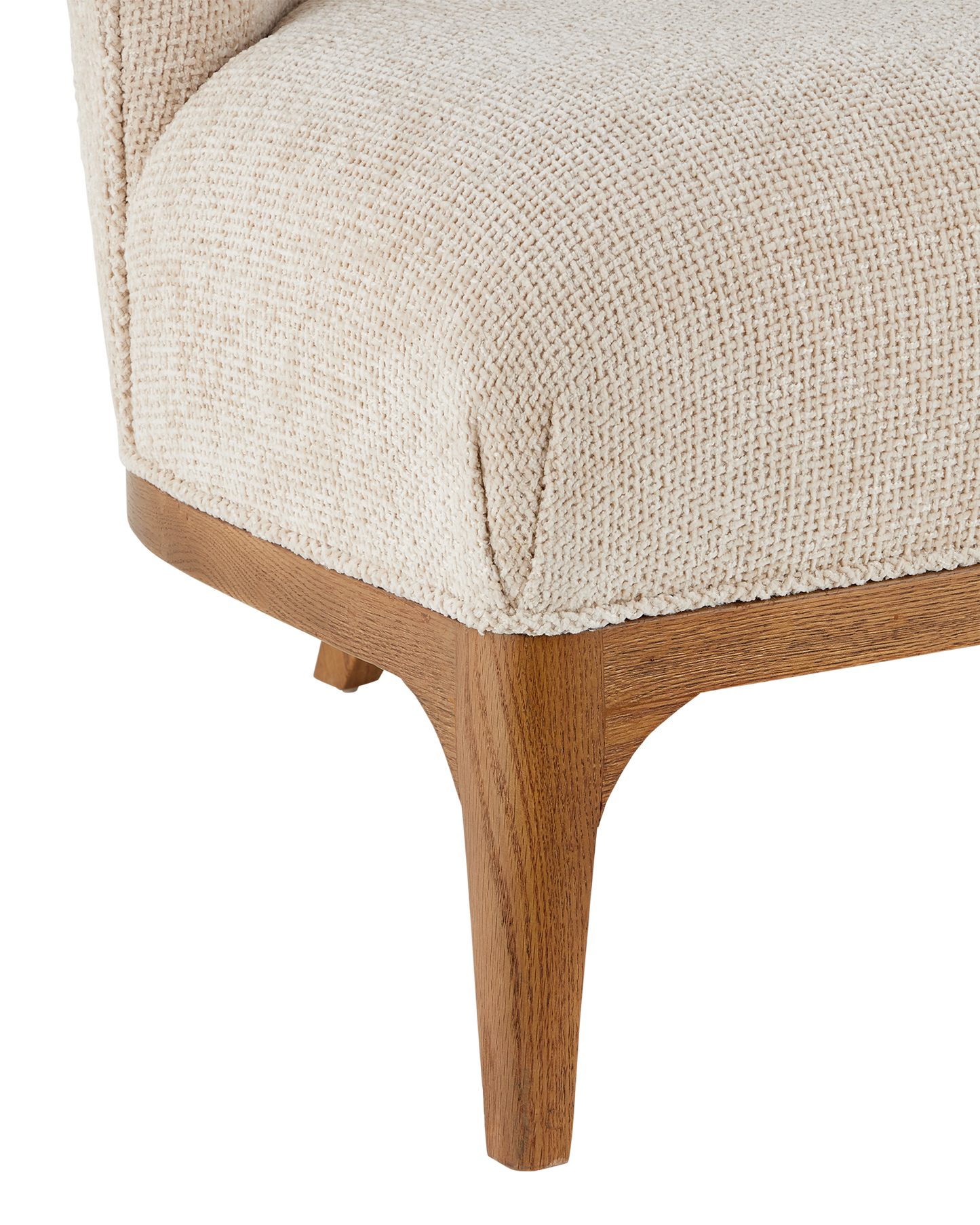 Currey & Co. Inga Settee, Crhom Nona Oatmeal 7000-0772