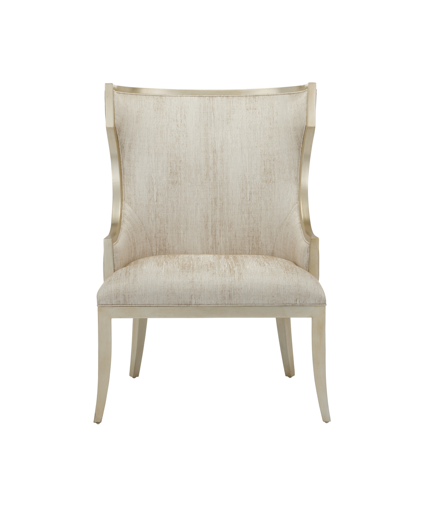 Currey & Co. Garson Silver Armchair, Fresh Files Linen 7000-0642