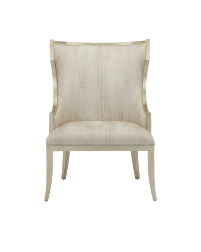 Currey & Co. Garson Silver Armchair, Fresh Files Linen 7000-0642