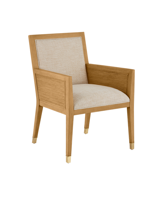 Currey & Co. Santos Sea Sand Armchair, Liller Malt 7000-0862