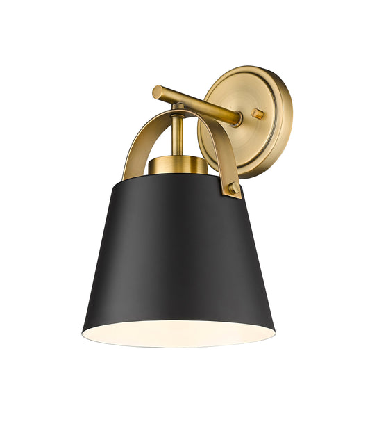 Z-Studio 1 Light Wall Sconce in Matte Black + Heritage Brass 726-1S-MB+HBR