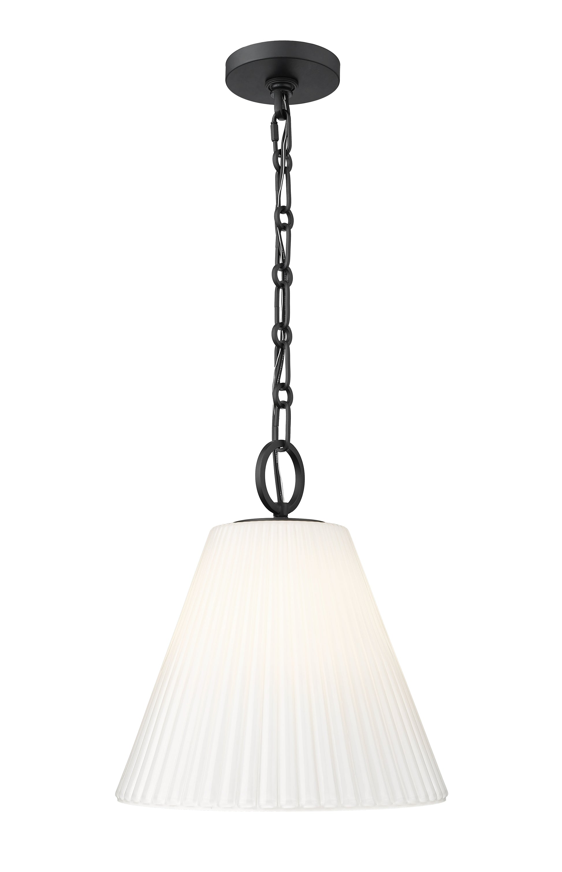 Alaric 1 Light Pendant in Matte Black 3042P14-MB