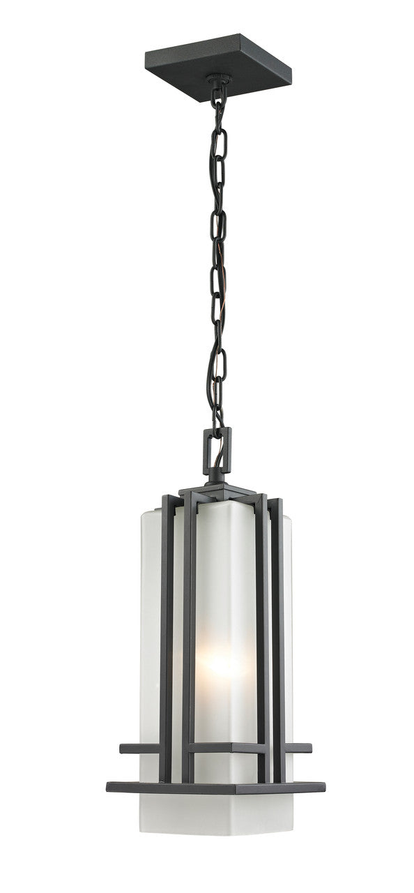 Z-Lite Abbey 1 Light Outdoor Chain Mount Ceiling Fixture in Outdoor Rubbed Bronze 550CHM-ORBZ