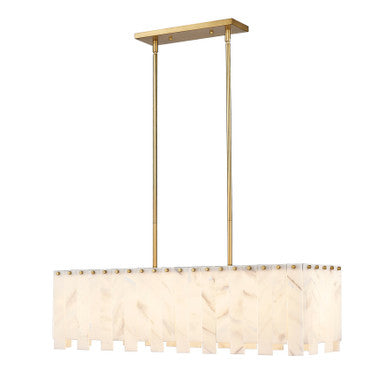 Z-Lite Viviana 5 Light Linear Chandelier in Rubbed Brass 345-40L-RB