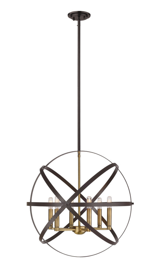 Z-Lite Cavallo Pendant in Hammered Bronze + Olde Brass 463-24HBRZ-OBR