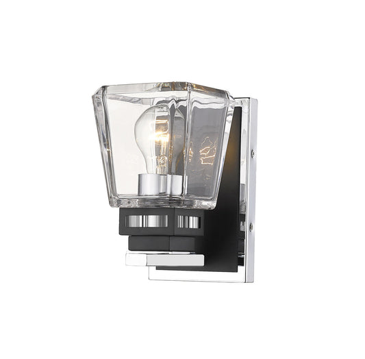 Z-Lite Jackson 1 Light Wall Sconce in Chrome + Matte Black 474-1S-CH-MB