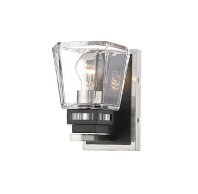 Z-Lite Jackson 1 Light Wall Sconce in Brushed Nickel + Matte Black 474-1S-BN-MB