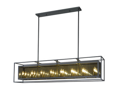 Z-Lite Infinity 16 Light Linear Chandelier in Misty Charcoal 802-56L-MC