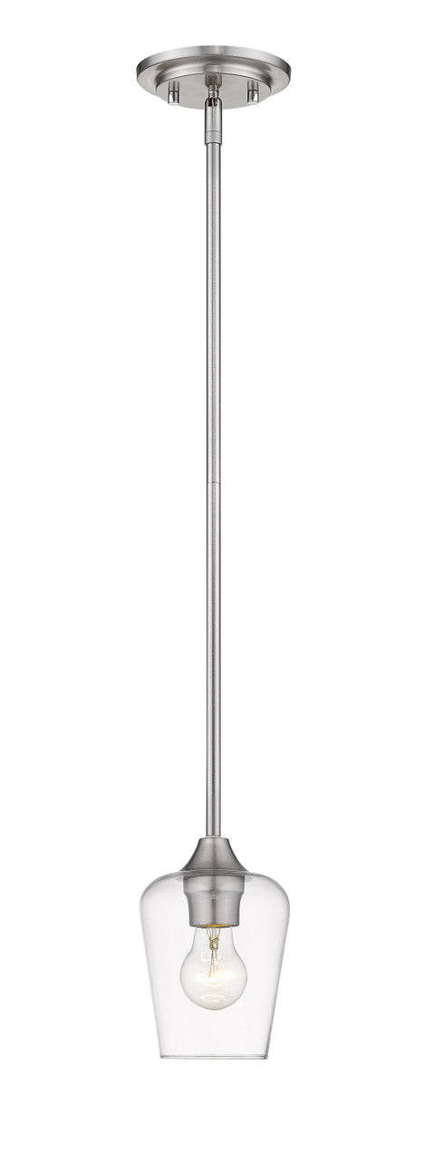 Z-Lite Joliet 1 Light Pendant in Brushed Nickel 473MP-BN