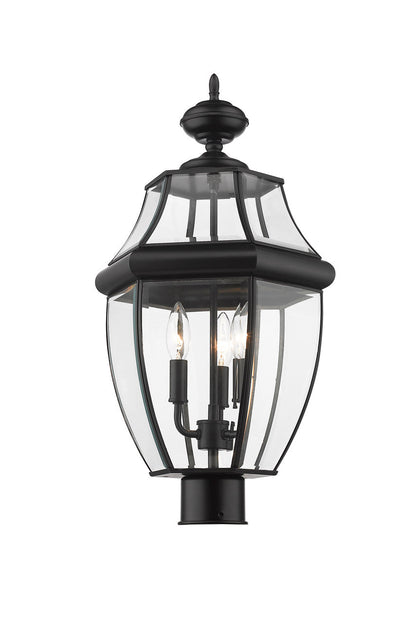 Z-Lite Westover 3 Light Outdoor Post Mount Fixture in Black 580PHB-BK