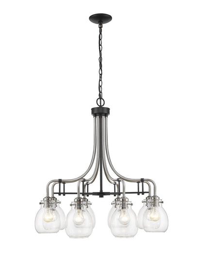 Z-Lite Kraken Chandelier in Matte Black + Brushed Nickel 466-8MB-BN