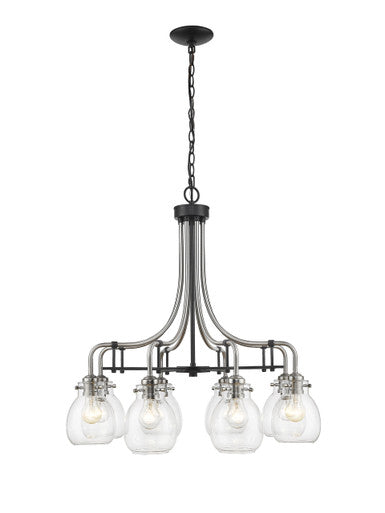 Z-Lite Kraken 8 Light Chandelier in Matte Black + Brushed Nickel 466-8MB-BN