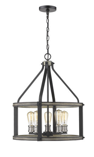 Z-Lite Kirkland 5 Light Chandelier in Ashen Barnboard 472-5D-ABB