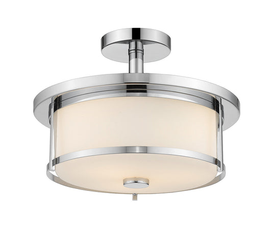 Z-Lite Savannah 2 Light Semi Flush Mount in Chrome  465SF14-CH