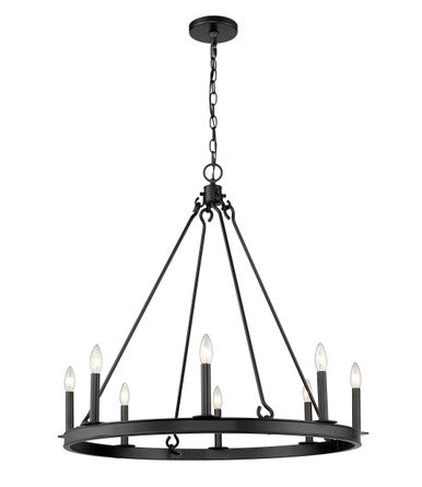 Z-Lite Barclay 8 Light Chandelier in Matte Black 482R-8MB