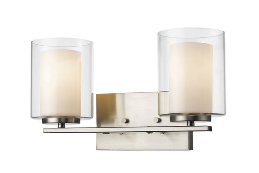 Z-Lite Willow 2 Light Vanity in Brushed Nickel 426-2V-BN