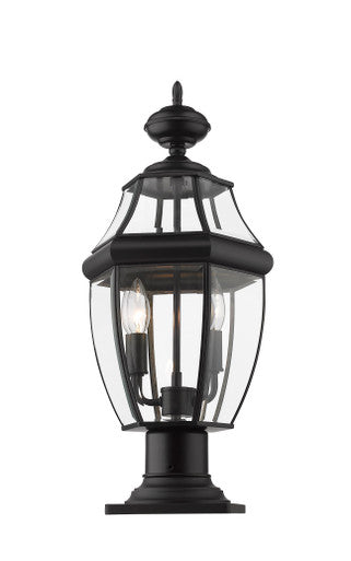 Z-Lite Westover 2 Light Outdoor Pier Mounted Fixture in Black 580PHM-533PM-BK