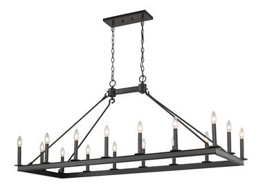 Z-Lite Barclay 16 Light Linear Chandelier in Matte Black 482-16L-MB