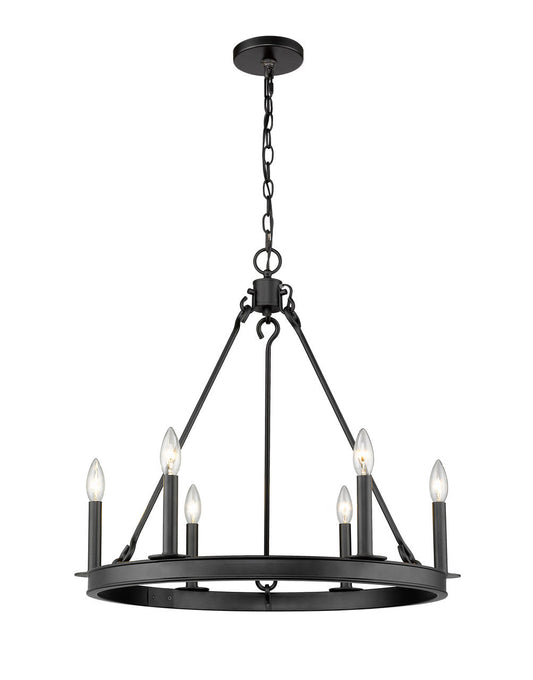 Z-Lite Barclay Chandelier in Matte Black 482R-6MB