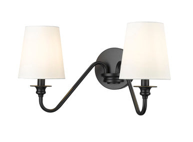 Z-Lite Gianna 2 Light Wall Sconce in Matte Black 7509-2S-MB