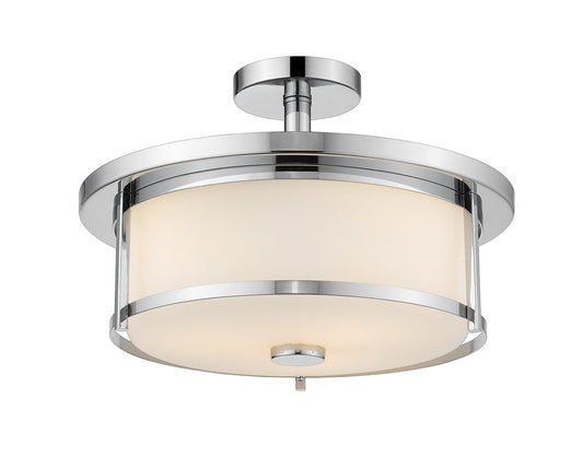 Z-Lite Savannah 3 Light Semi Flush Mount in Chrome 465SF16-CH