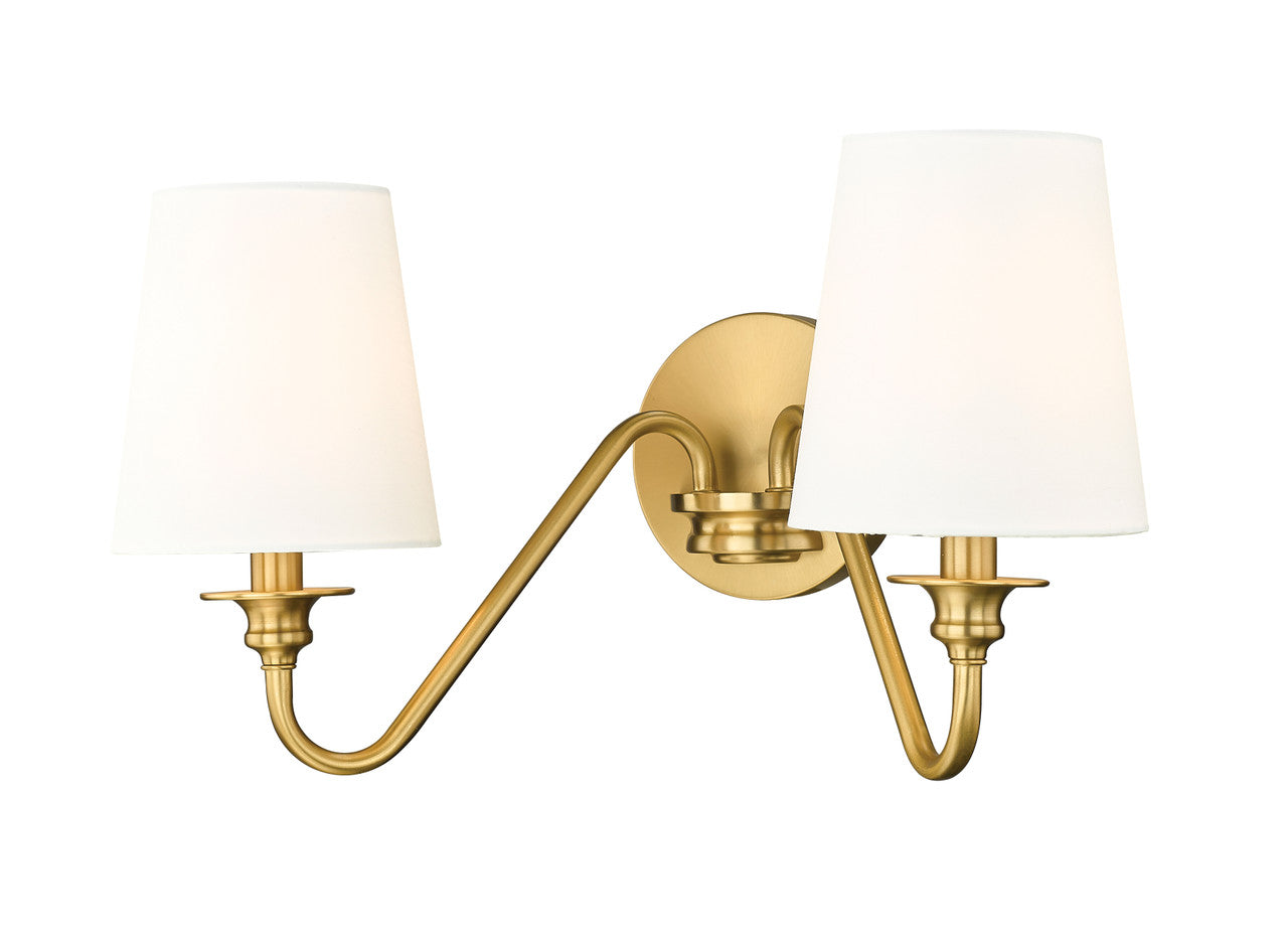 Z-LITE Gianna 2 Light Wall Sconce in Modern Gold 7509-2S-MGLD