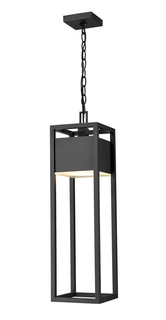 Z-Lite Barwick 1 Light Outdoor Chain Mount Ceiling Fixture in Black 585CHB-BK-LED