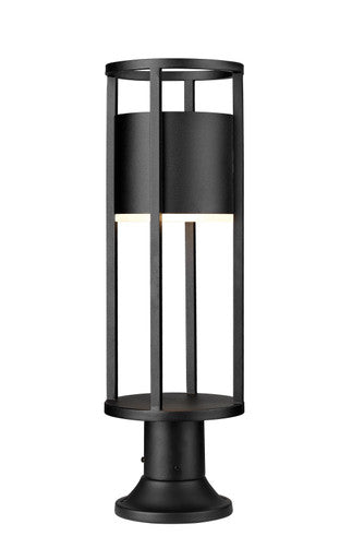 Z-Lite Luca 1 Light Outdoor Pier Mounted Fixture in Black 517PHM-553PM-BK-LED