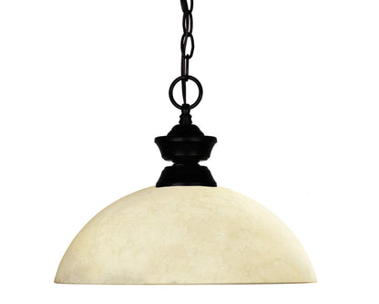 Z-Lite Windsor 1 Light Pendant in Matte Black 100701MB-DGM14