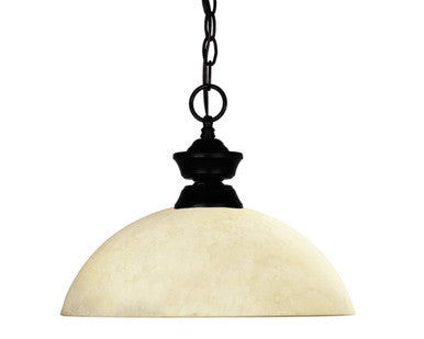 Z-Lite Windsor 1 Light Pendant in Matte Black 100701MB-DGM14