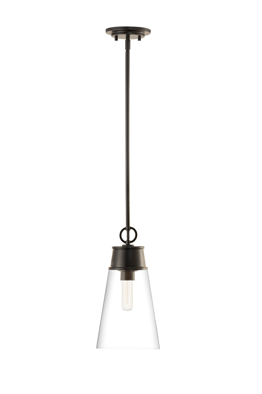 Z-Lite Wentworth 1 Light Pendant in Matte Black 2300P8-MB