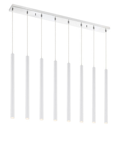 Z-Lite Forest 8 Light Linear Chandelier in Chrome 917MP24-WH-LED-8LCH