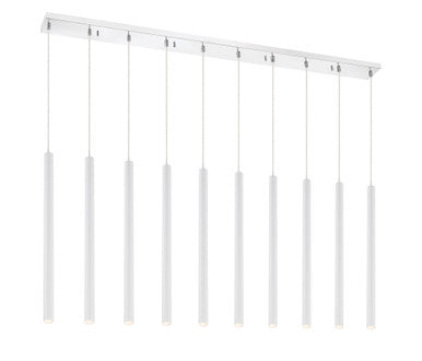 Z-Lite Forest 10 Light Linear Chandelier in Chrome 917MP24-WH-LED-10LCH